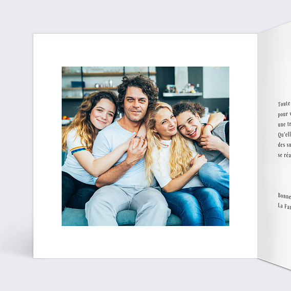 Carte de voeux Elégants flocons  Intérieur Gauche