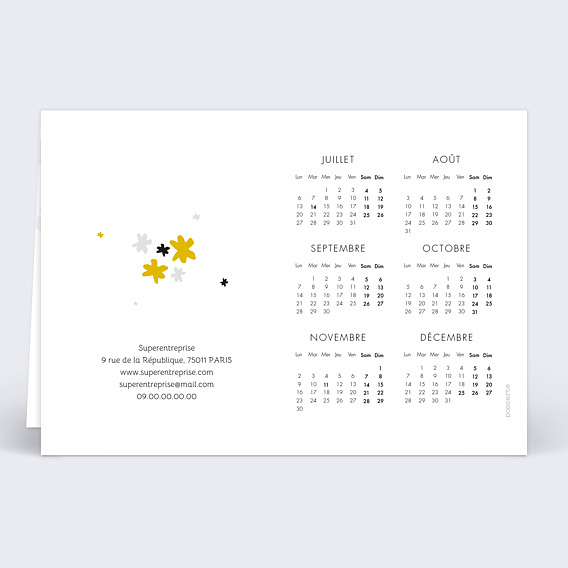 Carte de vœux entreprise Calendrier Sapin Étoilé Verso