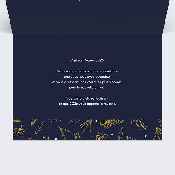 Carte de vœux entreprise Calendrier Champêtre Intérieur Droit