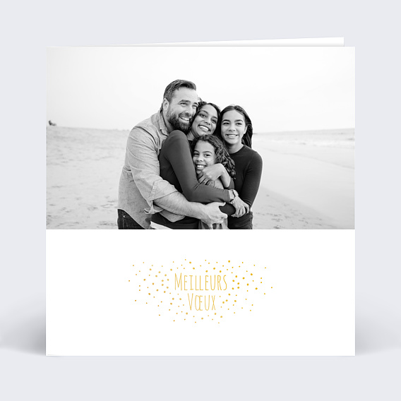 Carte de voeux Dorure Etoiles Photo Recto