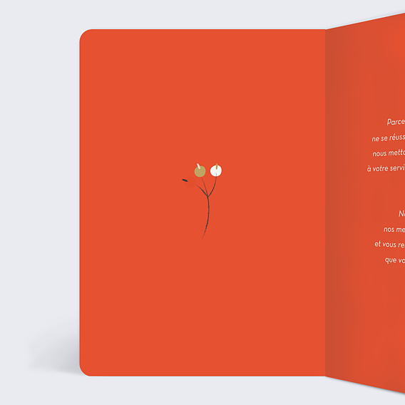 Carte de vœux entreprise Fleurs et Feuilles de Noël  Intérieur Gauche