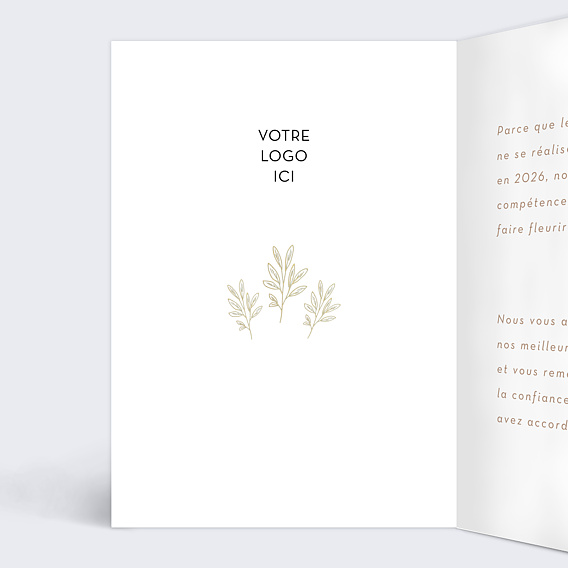 Carte de vœux entreprise Fleurs Lumineuses Intérieur Gauche