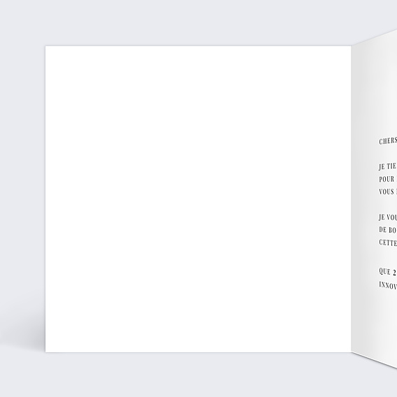 Carte de vœux entreprise Flocons Dorés Intérieur Gauche