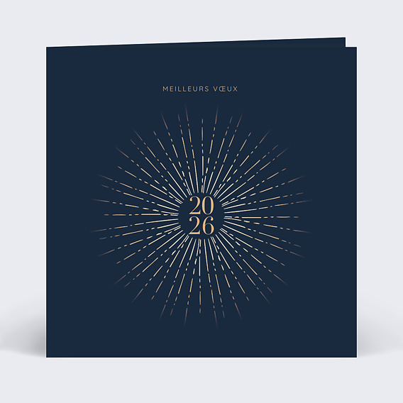 Carte de vœux entreprise Année d'artifices Recto