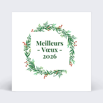 Carte de voeux virtuelle entreprise 2022 Couronne de Noël