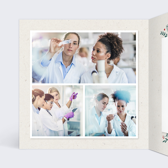 Carte de vœux entreprise Cadre Photo Festif Intérieur Gauche