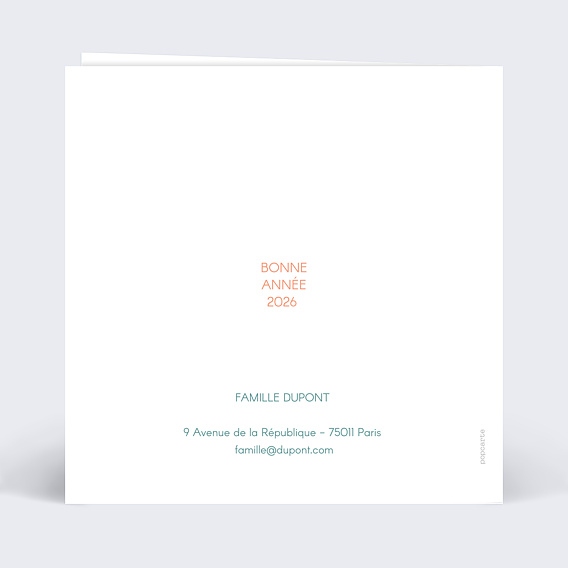 Carte de voeux Portrait de Famille Verso