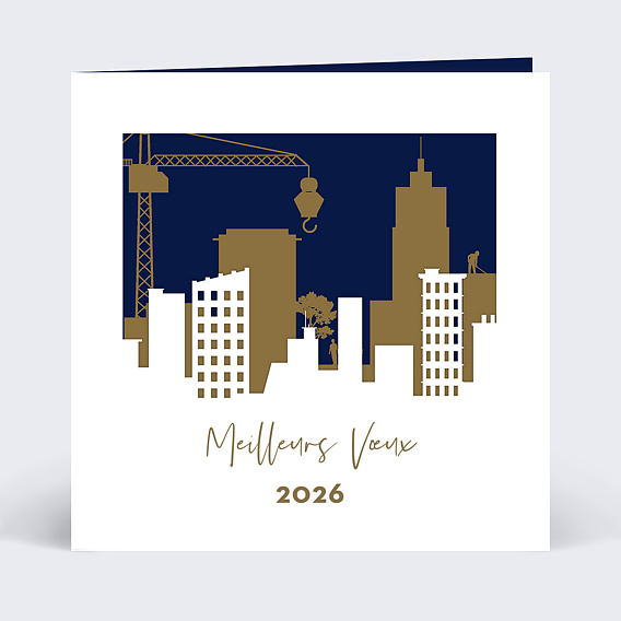 Carte de vœux entreprise Découpe BTP Recto