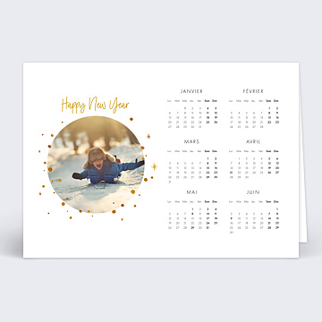 Carte de Voeux Calendrier Golden Dots 