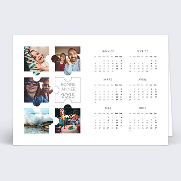 Carte de Voeux Particuliers Calendrier Puzzle