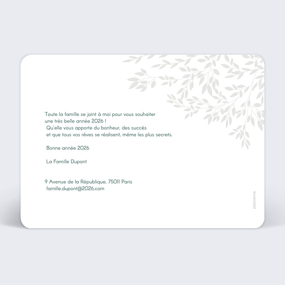 Carte de voeux Durable Verso