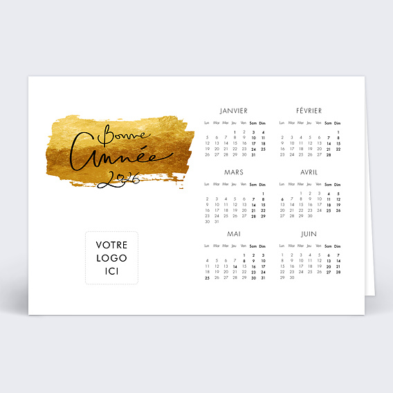 Carte de vœux entreprise Calendrier Pinceau Recto