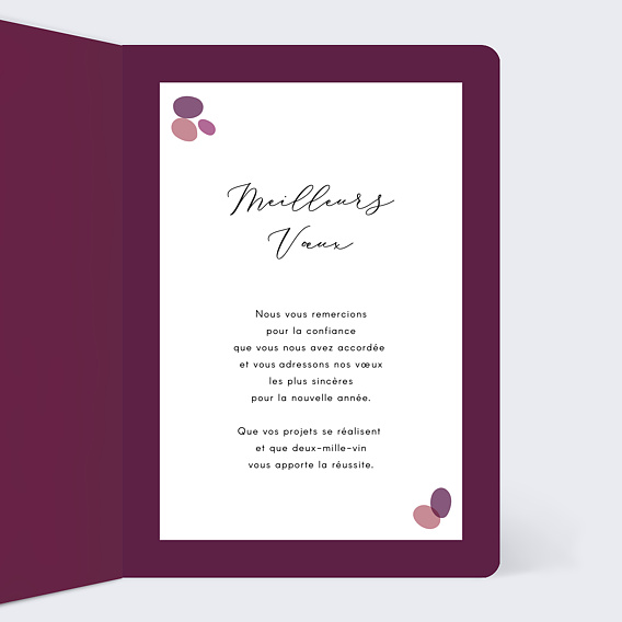 Carte de vœux entreprise Vin  Intérieur Droit