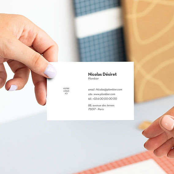 Carte de visite Minimaliste blanche