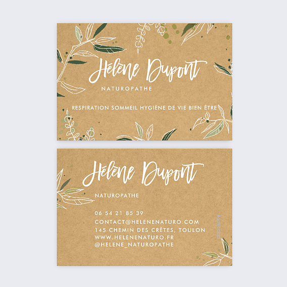 Carte de visite Naturopathe Kraft