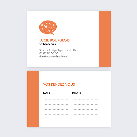 Carte de visite Orthophoniste