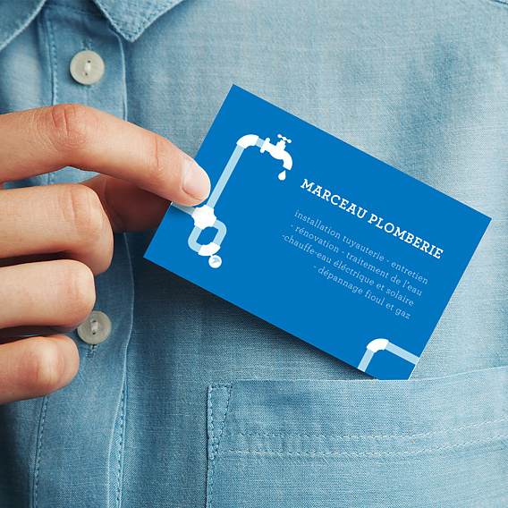 Carte de visite Plombier Bleu