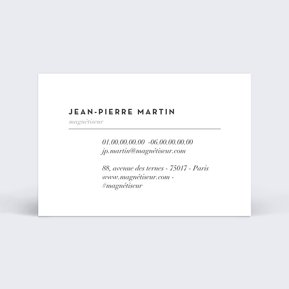 Carte de visite Magnétiseur Verso