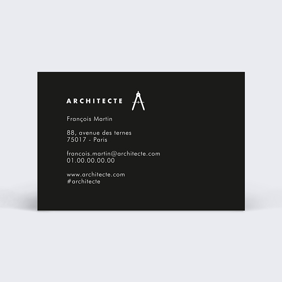 Carte de visite Architecte minimaliste Verso