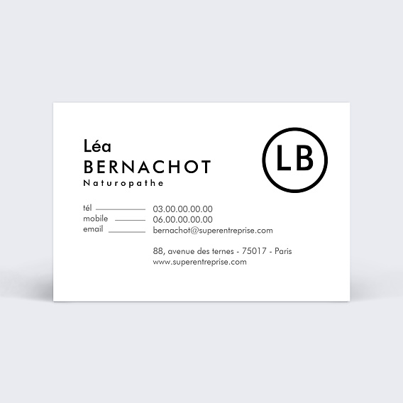 Carte de visite Naturopathe Verso