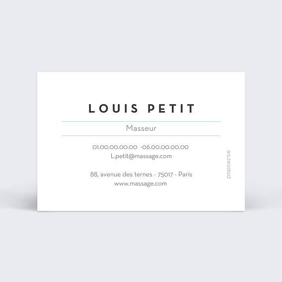 Carte de visite Masseur Verso