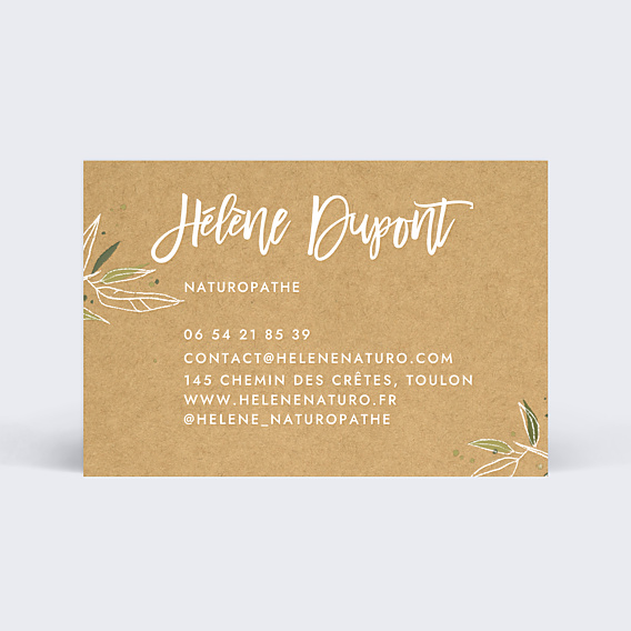 Carte de visite Naturopathe Kraft