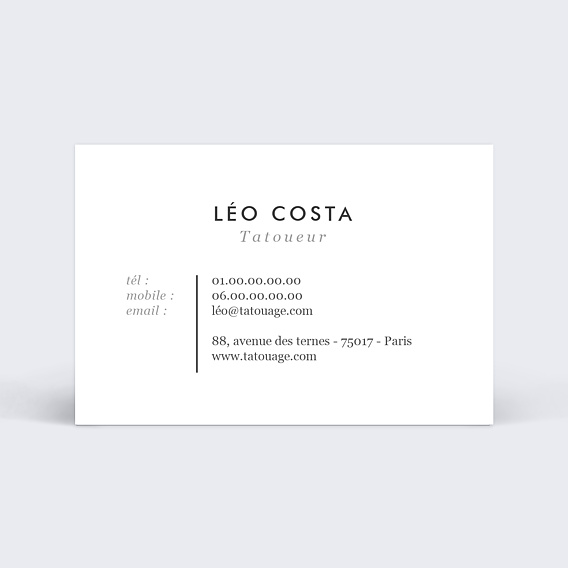 Carte de visite Tatoueur Verso