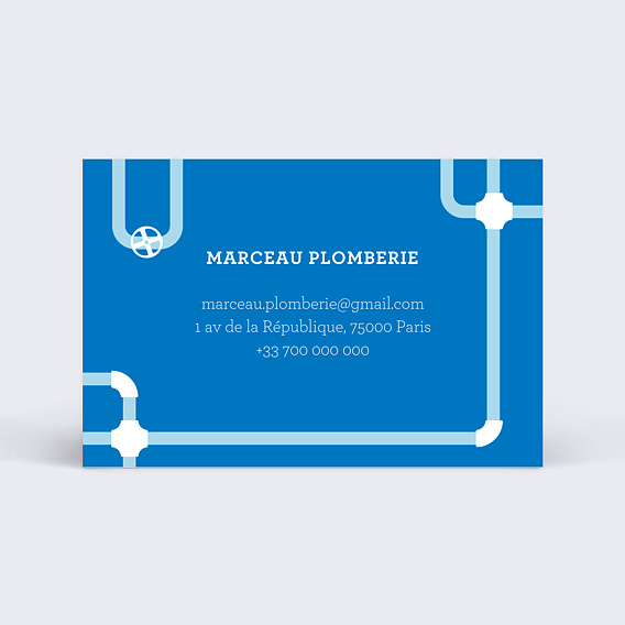 Carte de visite Plombier Bleu Verso