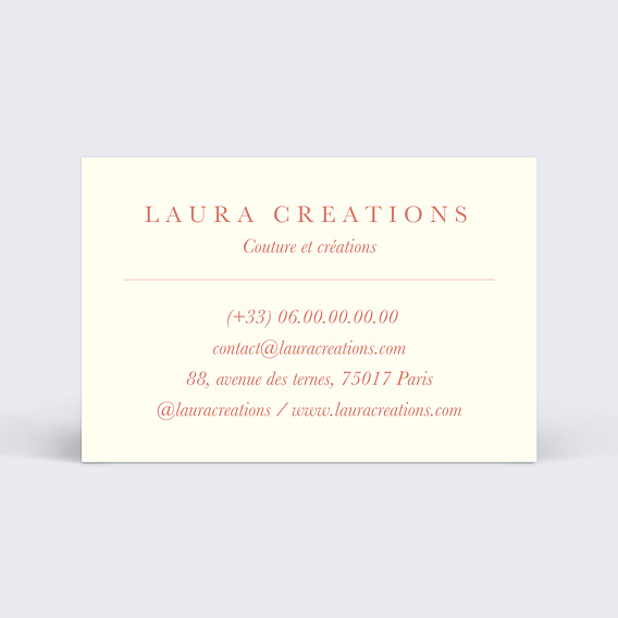Carte de visite Couture moderne Verso