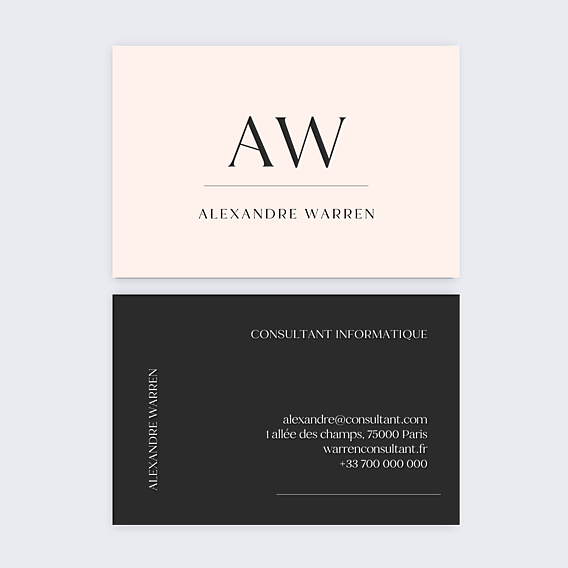 Carte de visite Consultant Initiales