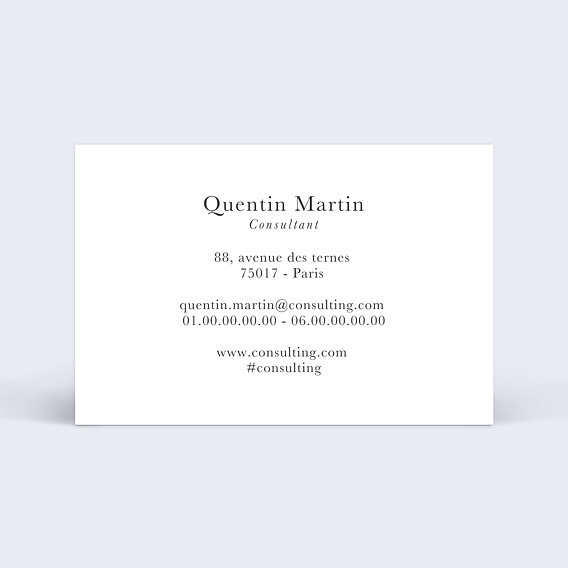 Carte de visite Consultant Verso