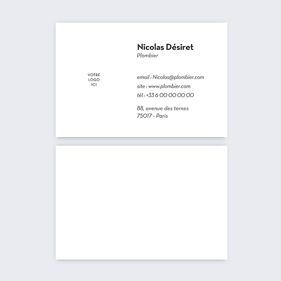 Carte de visite Minimaliste blanche