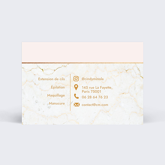 Carte de visite Esthétique Marbre