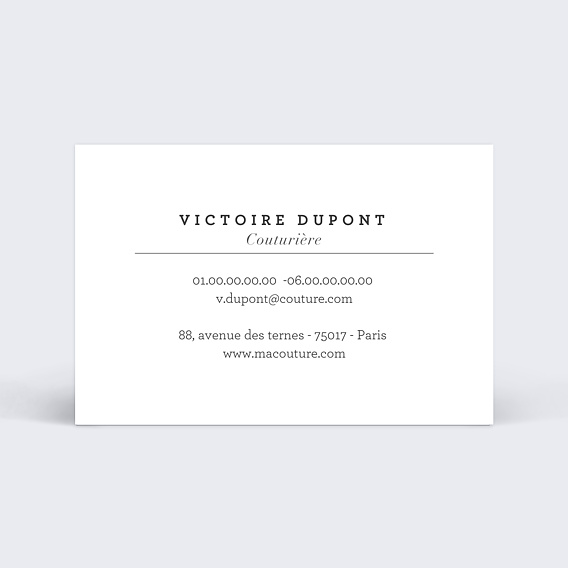 Carte de visite Couture Verso