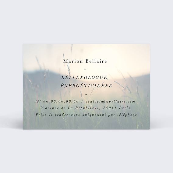 Carte de visite Réflexologue énergéticienne Verso