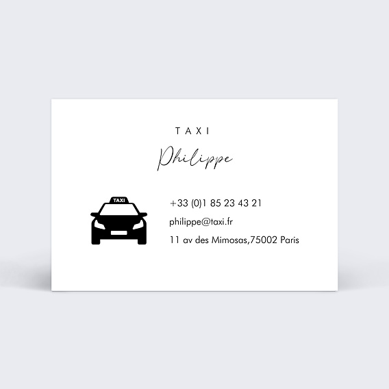 Carte de visite Taxi Verso