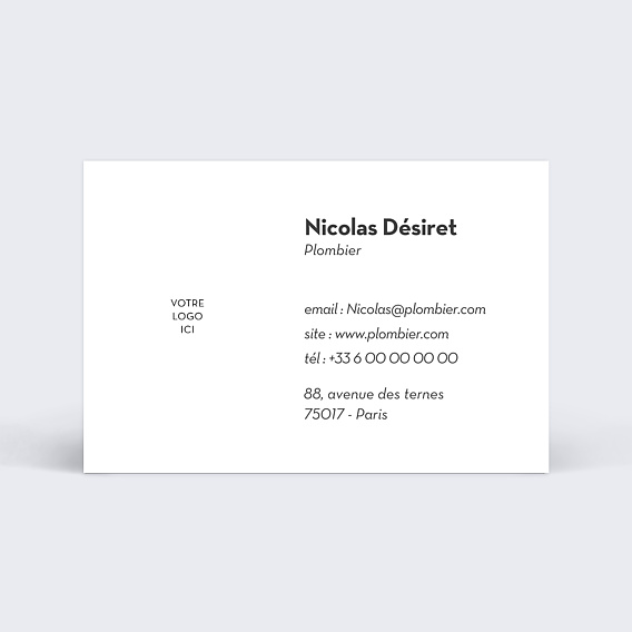 Carte de visite Minimaliste blanche Recto