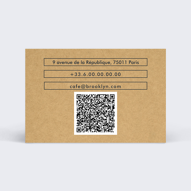 Cartes de visite Café Verso