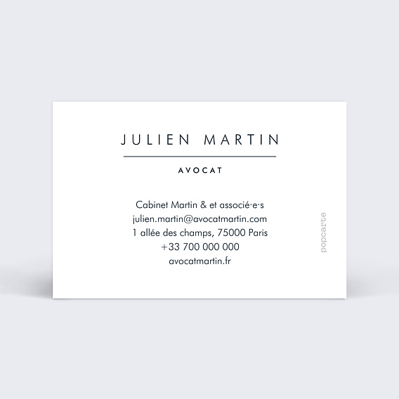 Carte de visite Design Bleu Verso