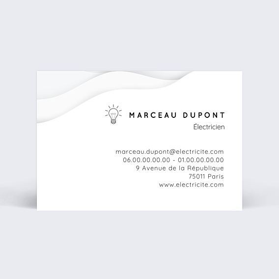 Carte de visite Electricien minimaliste