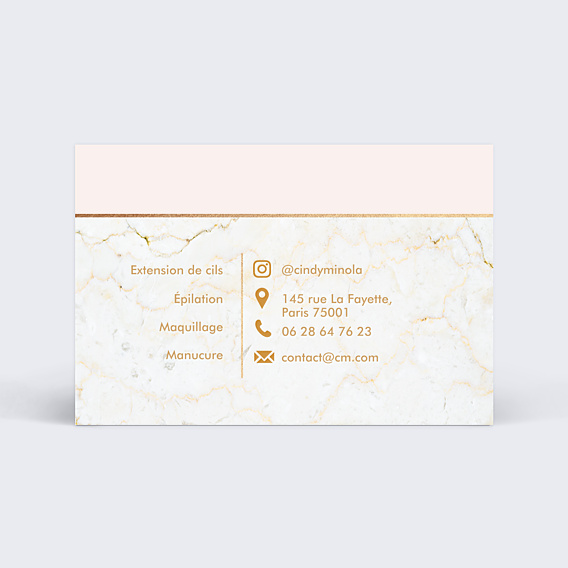 Carte de visite Esthétique Marbre