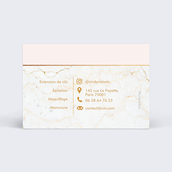Carte de visite Esthétique Marbre Verso