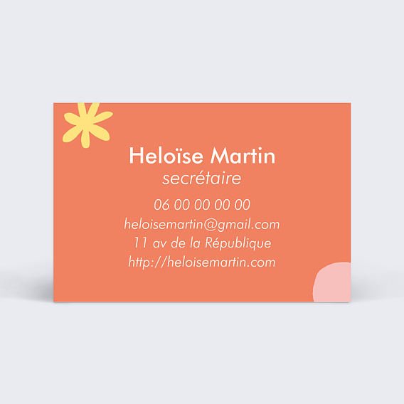 Carte de visite Design Secrétaire Verso
