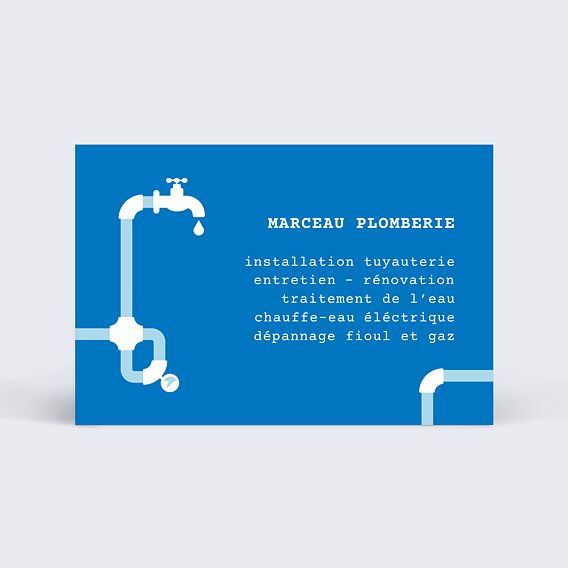Carte de visite Plombier Bleu