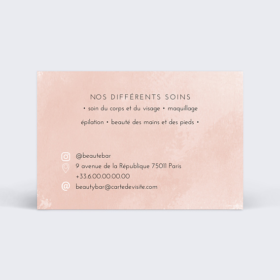 Carte de visite Centre Esthétique Verso