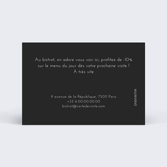 Carte de visite Restaurant Bar Verso