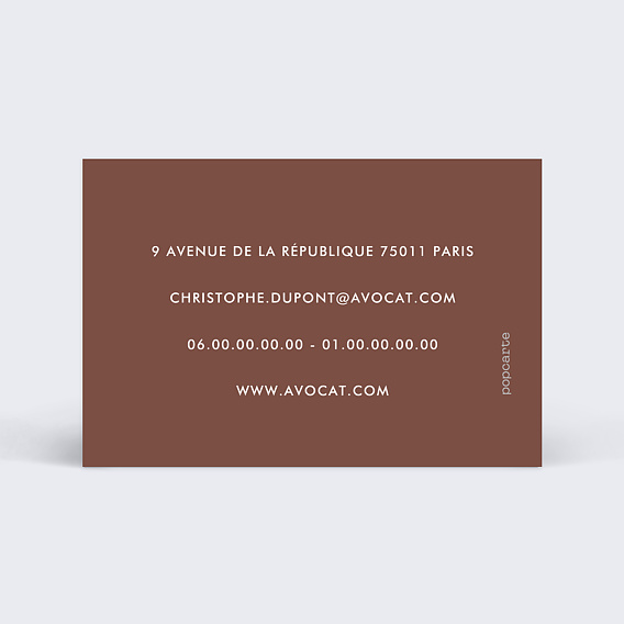 Carte de visite Justice Verso