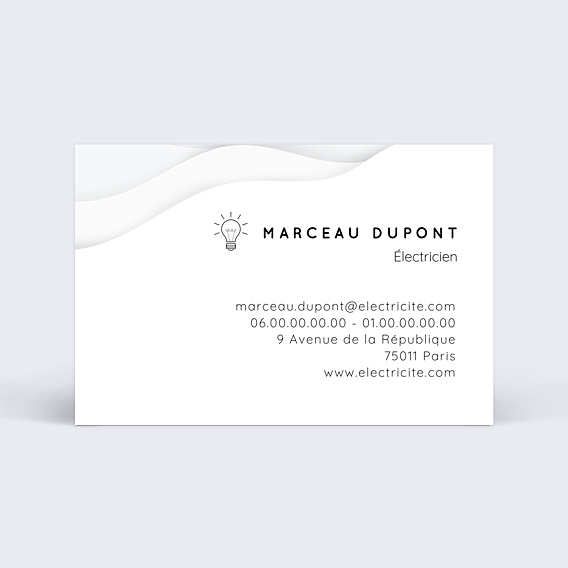 Carte de visite Electricien minimaliste