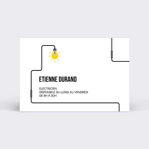 Carte de visite Pour un Electricien Recto