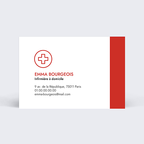 Carte de visite Infirmière rouge